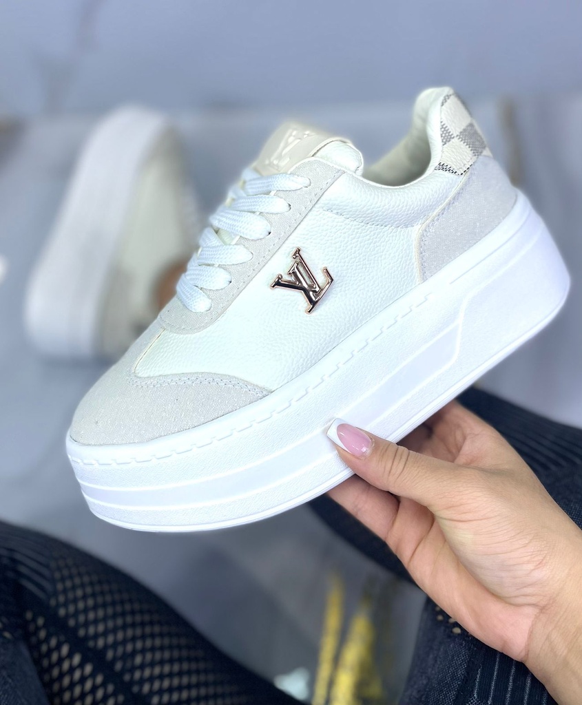 Louis Vuitton Clasico Beige Plataforma