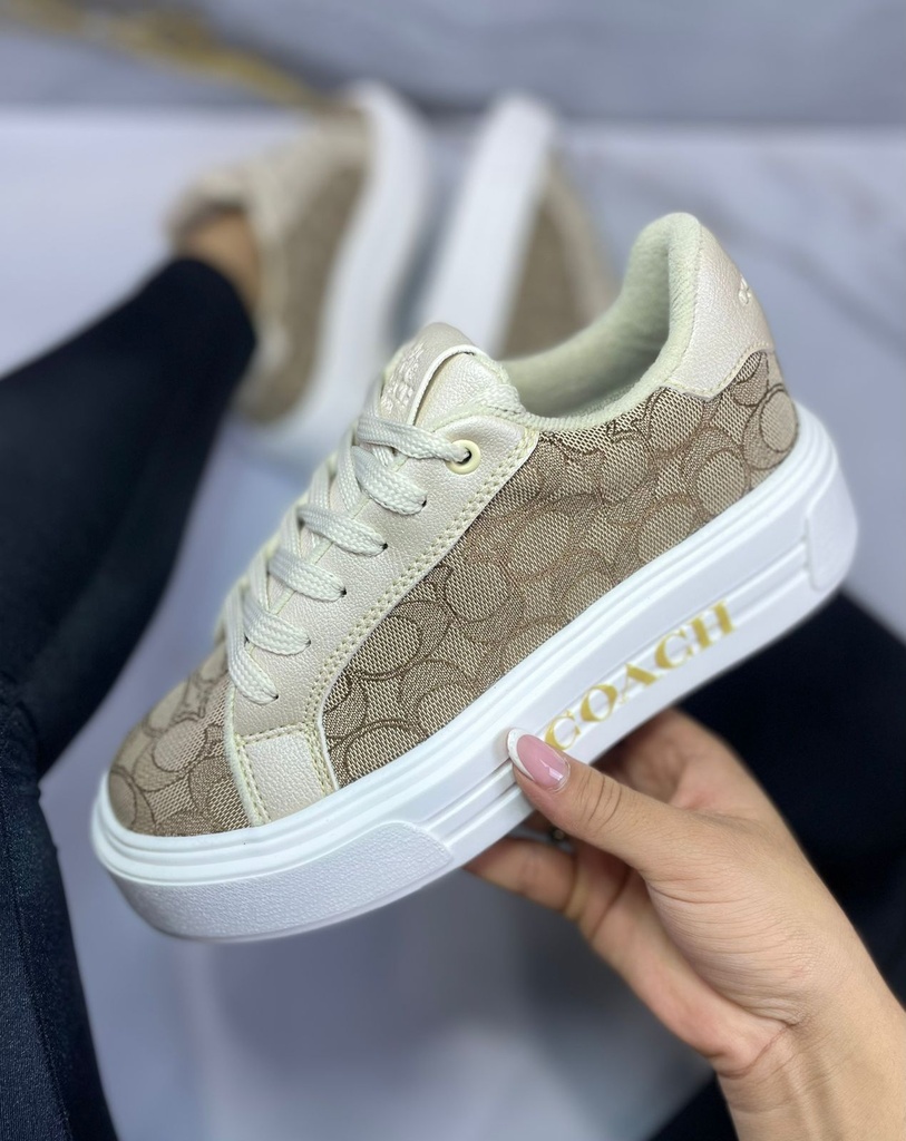 Coach Plataforma Beige Letras 