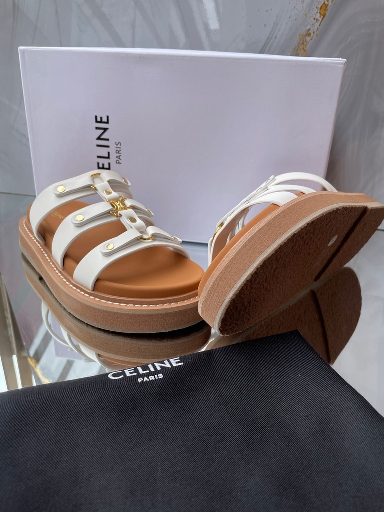 Sandalia Celine Blanca Perlas