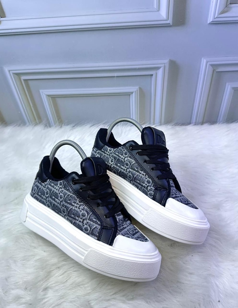 Dior Plataforma Escarchado Negro