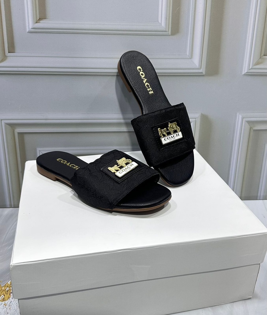 Sandalia Coach Negro Bajito
