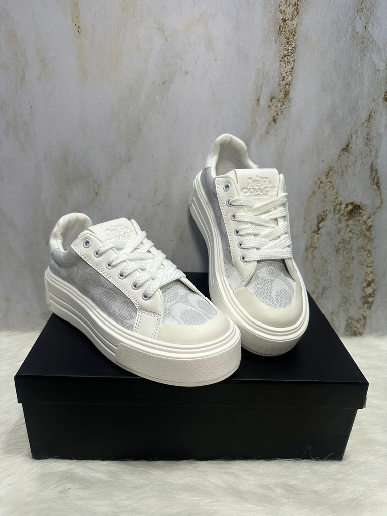 Coach Plataforma Blanco Gris