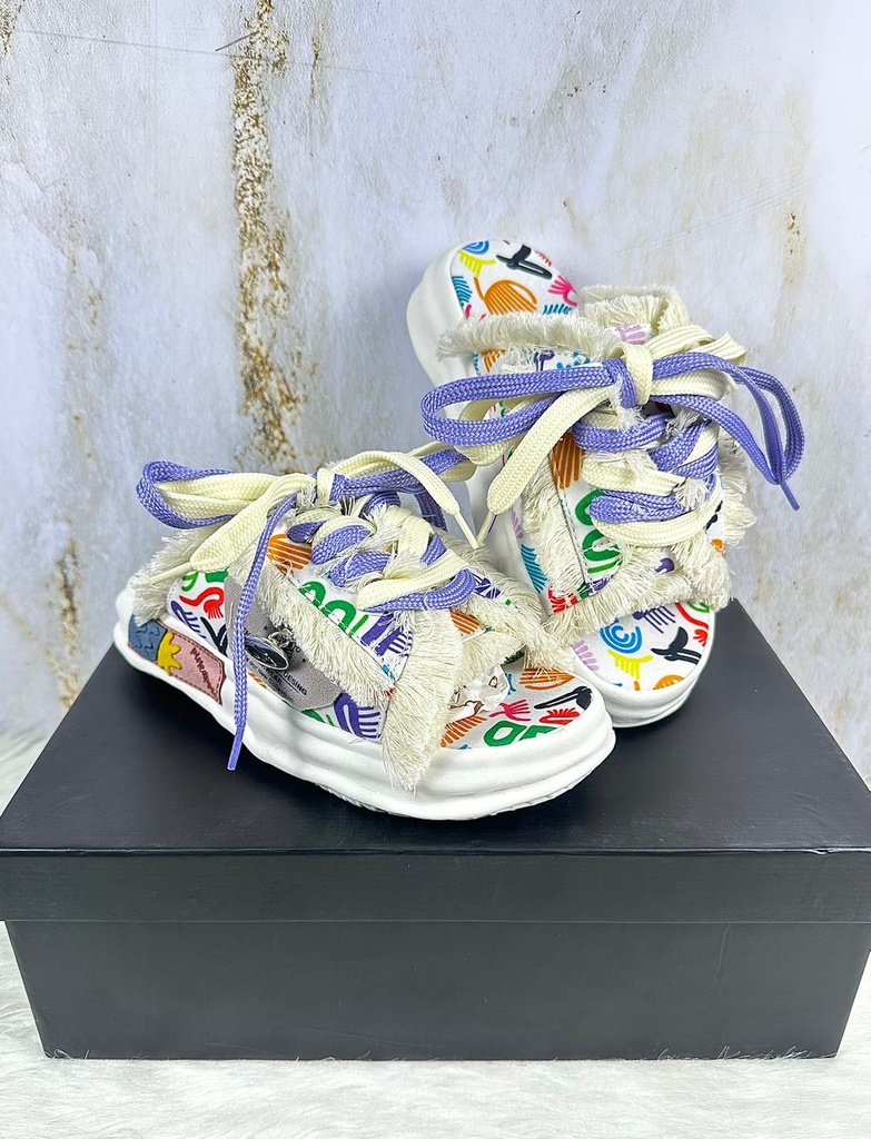 Sandalia Multicolor Cordon Morado 