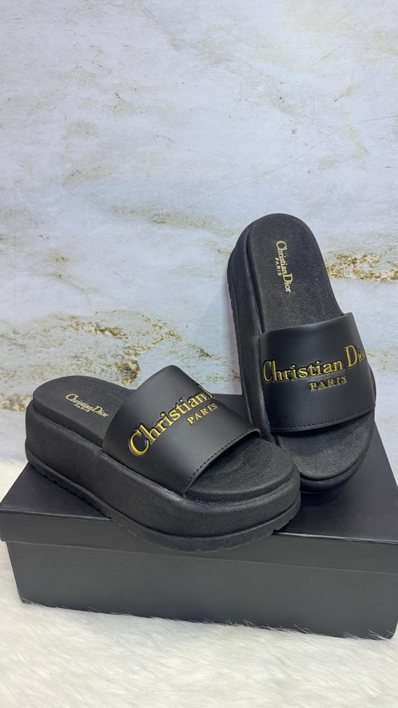 Sandalia Christian Dior Negro Dorado