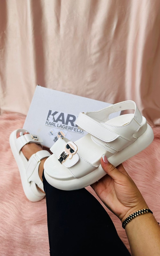 Sandalia Karl Lagerfeld Blanco Hebilla