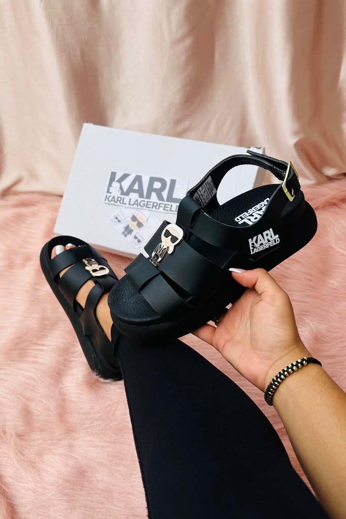 Sandalia Karl Lagerfeld Negro Correas 