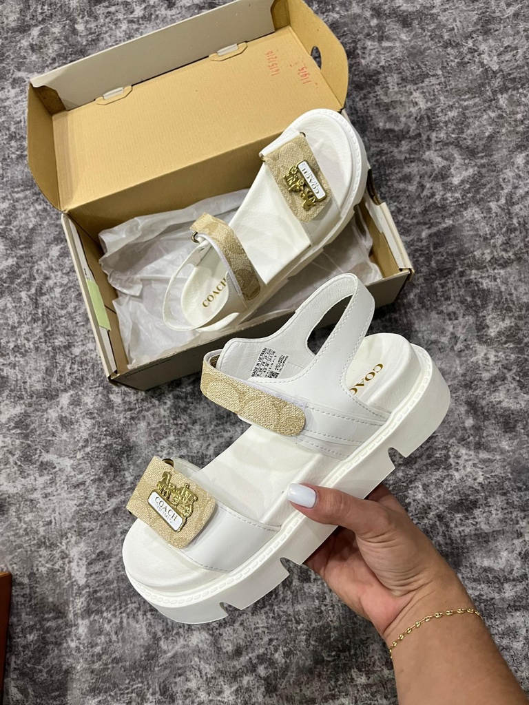 Coach Sandalia Blanco Beige