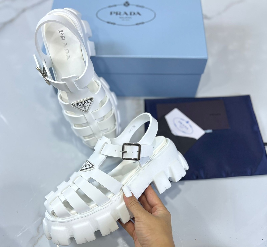 Prada Sandalia Blanco