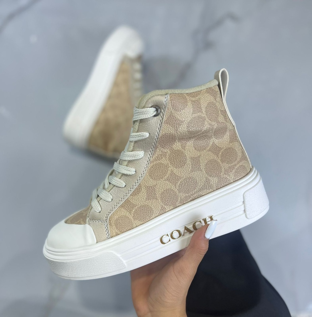 Coach Bota Beige Plataforma