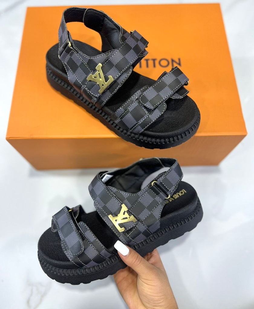 Sandalia Louis Vuitton Cuadro Azul