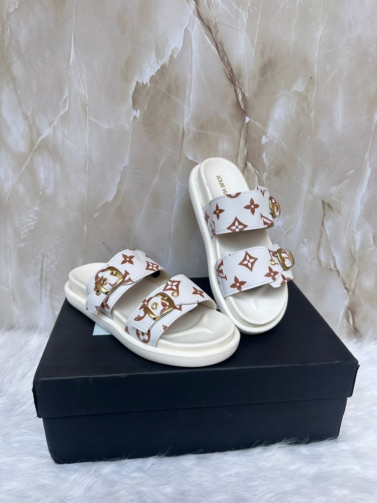 Sandalia Louis Vuitton Blanco Cafe Figura