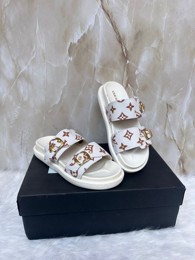 Sandalia Louis Vuitton Blanco Cafe Figura