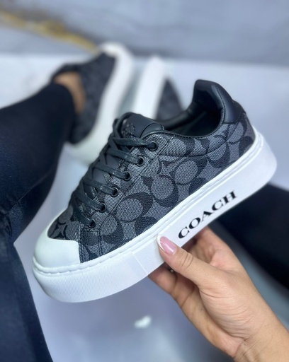 Coach Plataforma Negro Tejido