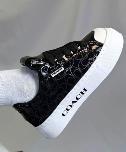 Coach Plataforma Charol Gamuza negro B