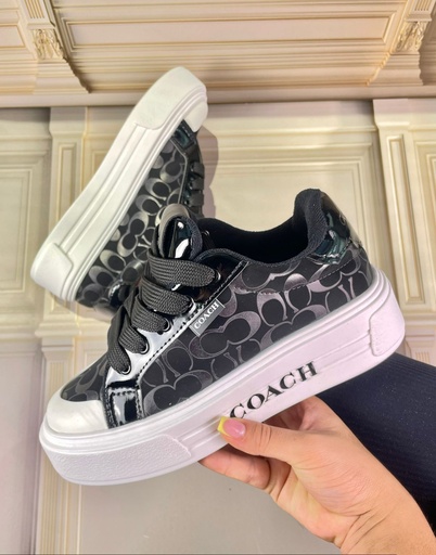 Coach Plataforma Charol Gamuza Punta Blanca D