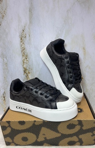 Coach Plataforma Gris Negro Tejido S