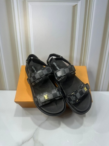 Louis Vuitton Sandalia Cuadro Negro 