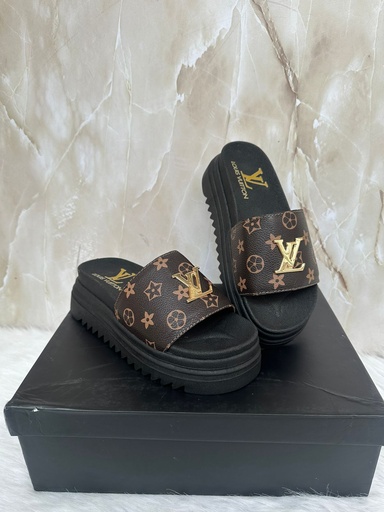 Sandalia Louis Vuitton Cafe Suela Negra 