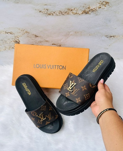 Sandalia Louis Vuitton Cafe Suela Negra 1