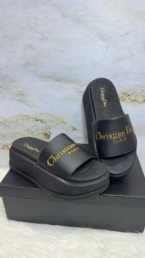 Sandalia Christian Dior Negro Dorado